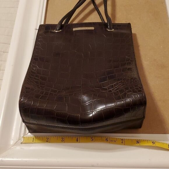 Nine West brown mock croc shoulder bag purse - Picture 6 of 8